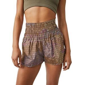 NWOT Free People Way Home Shorts Printed High Rise M Water Resistant Built Brief